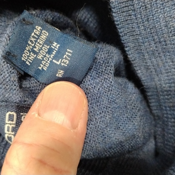 John Ashford blue merino wool turtleneck sweater. Large - Picture 3 of 7